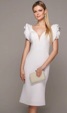 Alyce Paris 70024 - Floral Sleeve Sculpted Sheath Dress