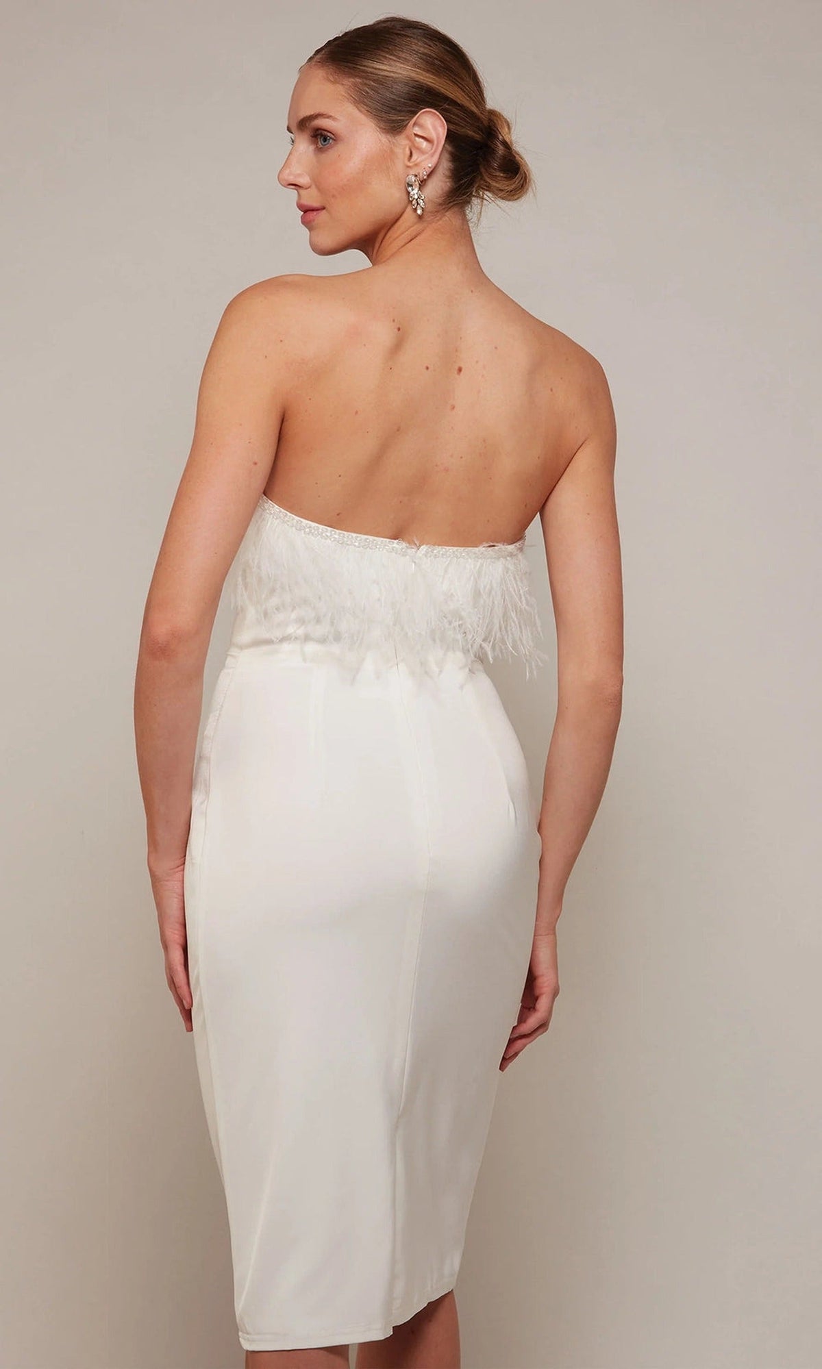 Alyce Paris 70028 - Feather Trim Strapless Cocktail Dress