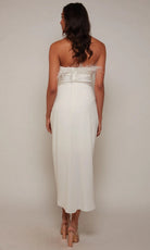 Alyce Paris 70034 - Strapless Feather Accent Tea-Length Dress