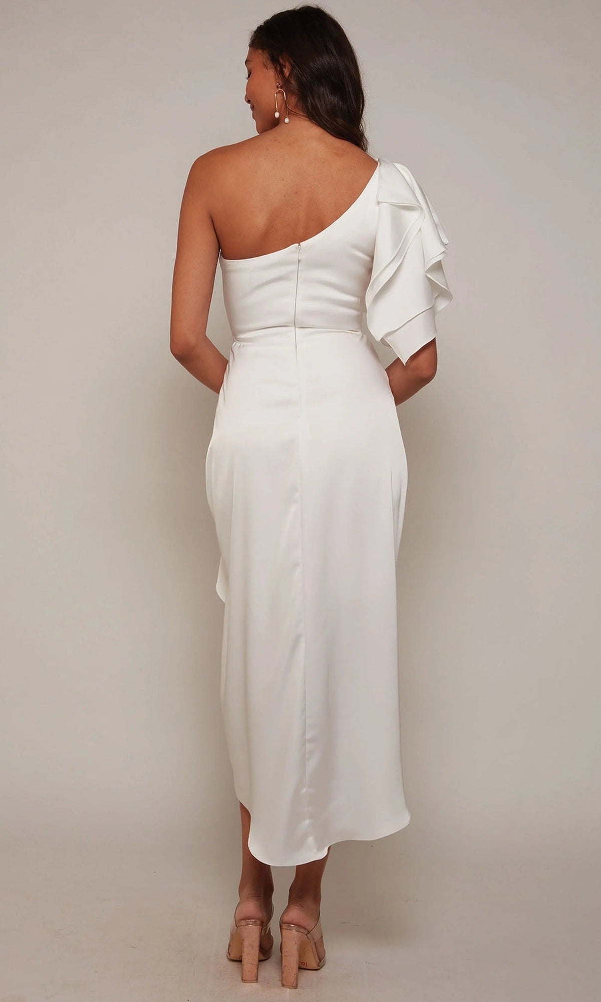 Alyce Paris 70035 - One Shoulder Draped Tea-Length Dress