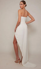 Alyce Paris 70042 - Asymmetric Hem Straight Neck Dress
