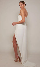 Alyce Paris 70042 - Asymmetric Hem Straight Neck Dress