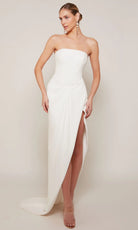 Alyce Paris 70042 - Asymmetric Hem Straight Neck Dress