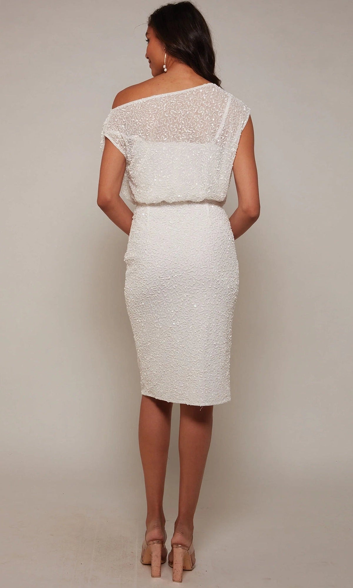 Alyce Paris 70046 - Asymmetric Blouson Beaded Dress