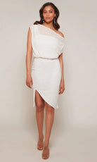 Alyce Paris 70046 - Asymmetric Blouson Beaded Dress