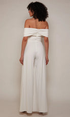 Alyce Paris 70051 - Off Shoulder Draped Bridal Jumpsuit