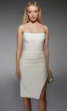 Alyce Paris 70058 - Strapless Sheath Dress with Side Slit