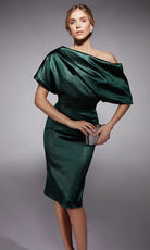 Alyce Paris 70060 - Asymmetric Textured Charmeuse Cocktail Dress