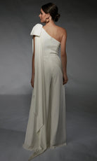 Alyce Paris 70065 - Bow Shoulder Wide-Leg Jumpsuit