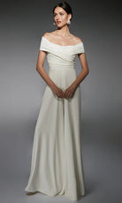 Alyce Paris 70067 - Elegant Off Shoulder Ruched Jumpsuit