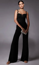 Alyce Paris 70073 - Embroidered Bodice Sweetheart Jumpsuit