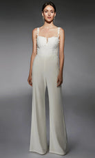 Alyce Paris 70073 - Embroidered Bodice Sweetheart Jumpsuit