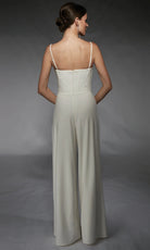 Alyce Paris 70075 - Draped Sleeveless Wide-Leg Jumpsuit