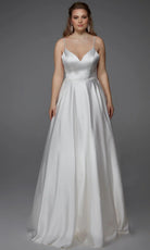 Alyce Paris 7009 - V-Neck A-Line Bridal Dress with Train