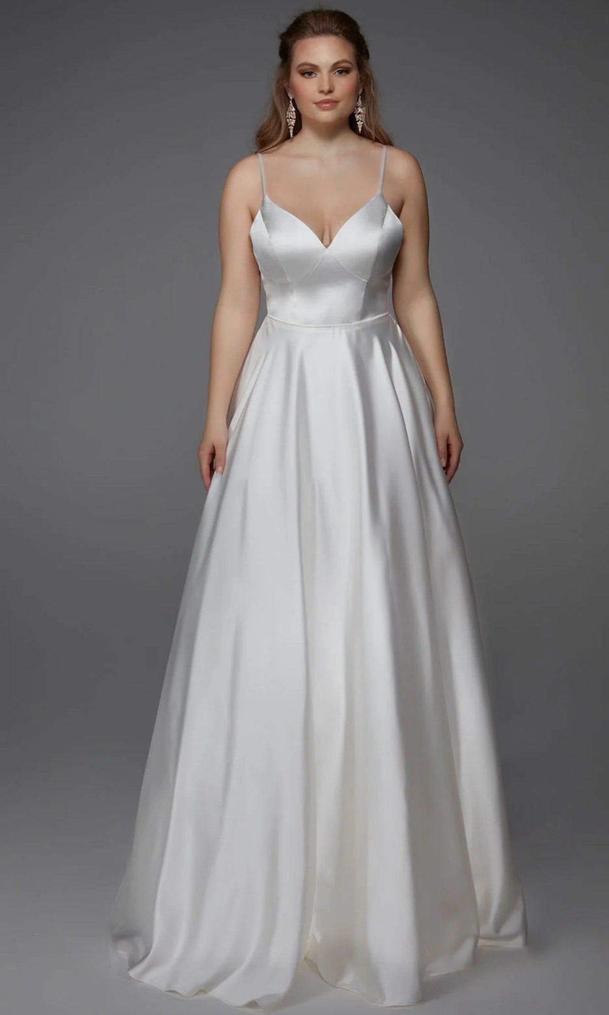 Alyce Paris 7009 - V-Neck A-Line Bridal Dress with Train