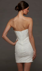 Alyce Paris 70095 - Modified Scoop Jacquard Bridal Mini Dress