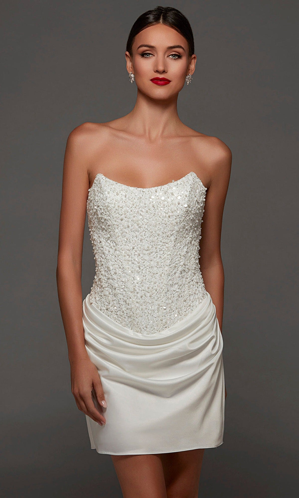 Alyce Paris 70105 - Scoop Neck Draped Sheath Cocktail Dress