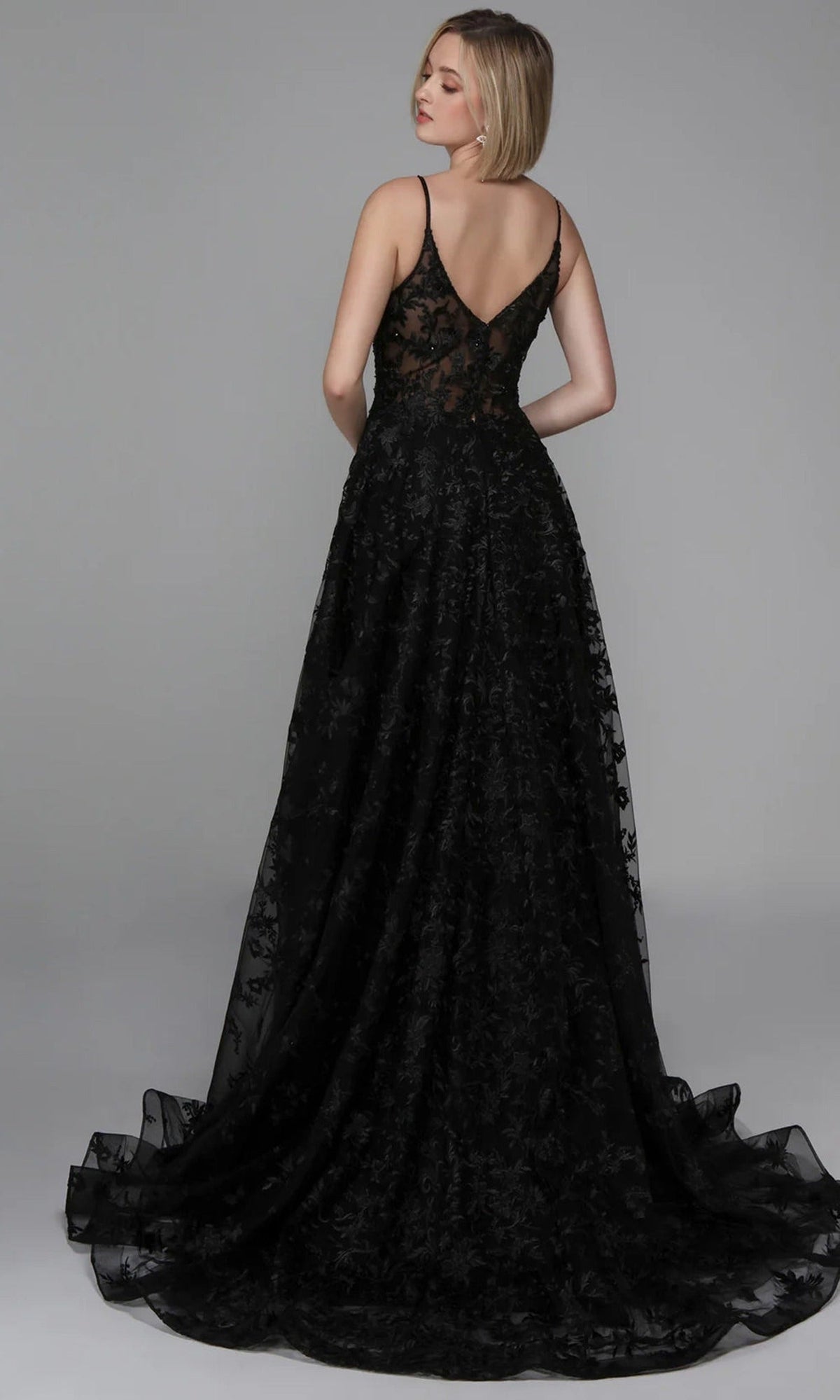 Alyce Paris 7012 - Floral Lace A-Line Long Gown