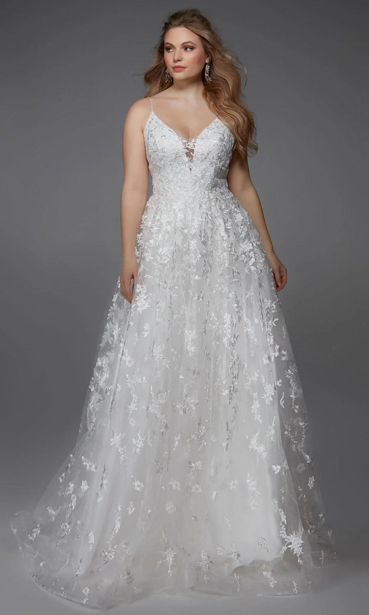 Alyce Paris 7012 - Floral Lace A-Line Long Gown