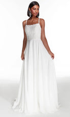 Alyce Paris 7018 - Scoop Neck Lace Bodice A-Line Gown