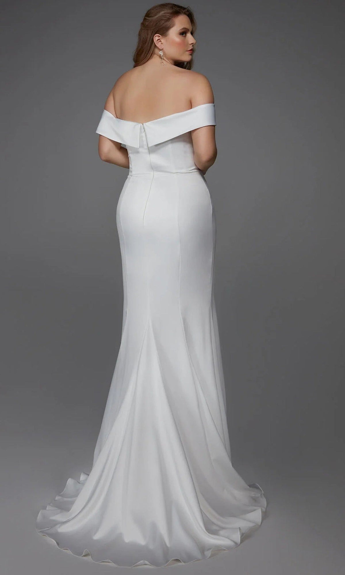 Alyce Paris 7020 - Off Shoulder Dot Net Overskirt Bridal Gown