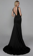 Alyce Paris 7021 - Plunging V-Neck Sleek Trumpet Dress