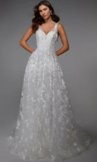 Alyce Paris 7037 - Floral Lace Low V-Back Gown