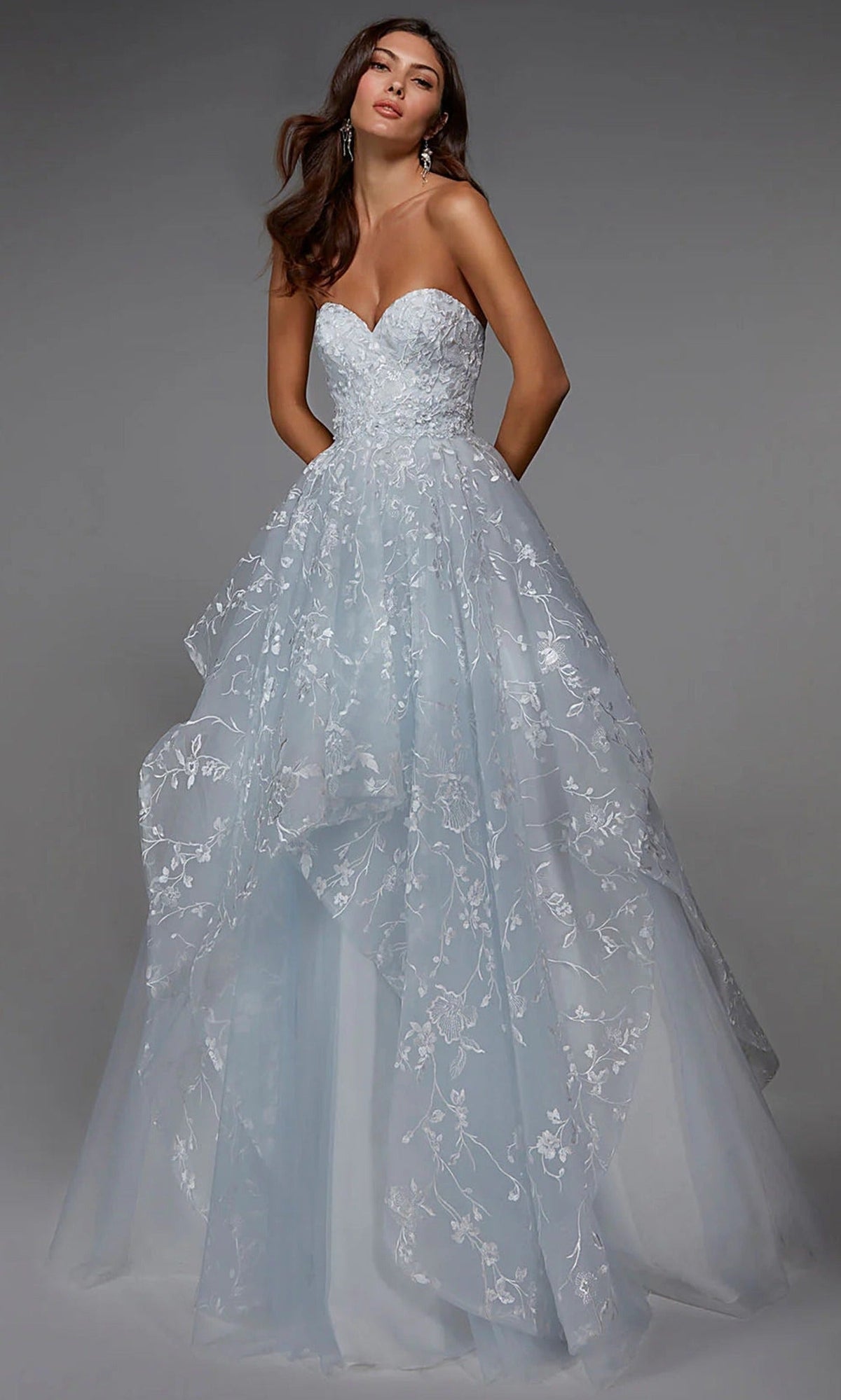 Alyce Paris 7041 - Strapless Lace-Up Back Tulle Ballgown