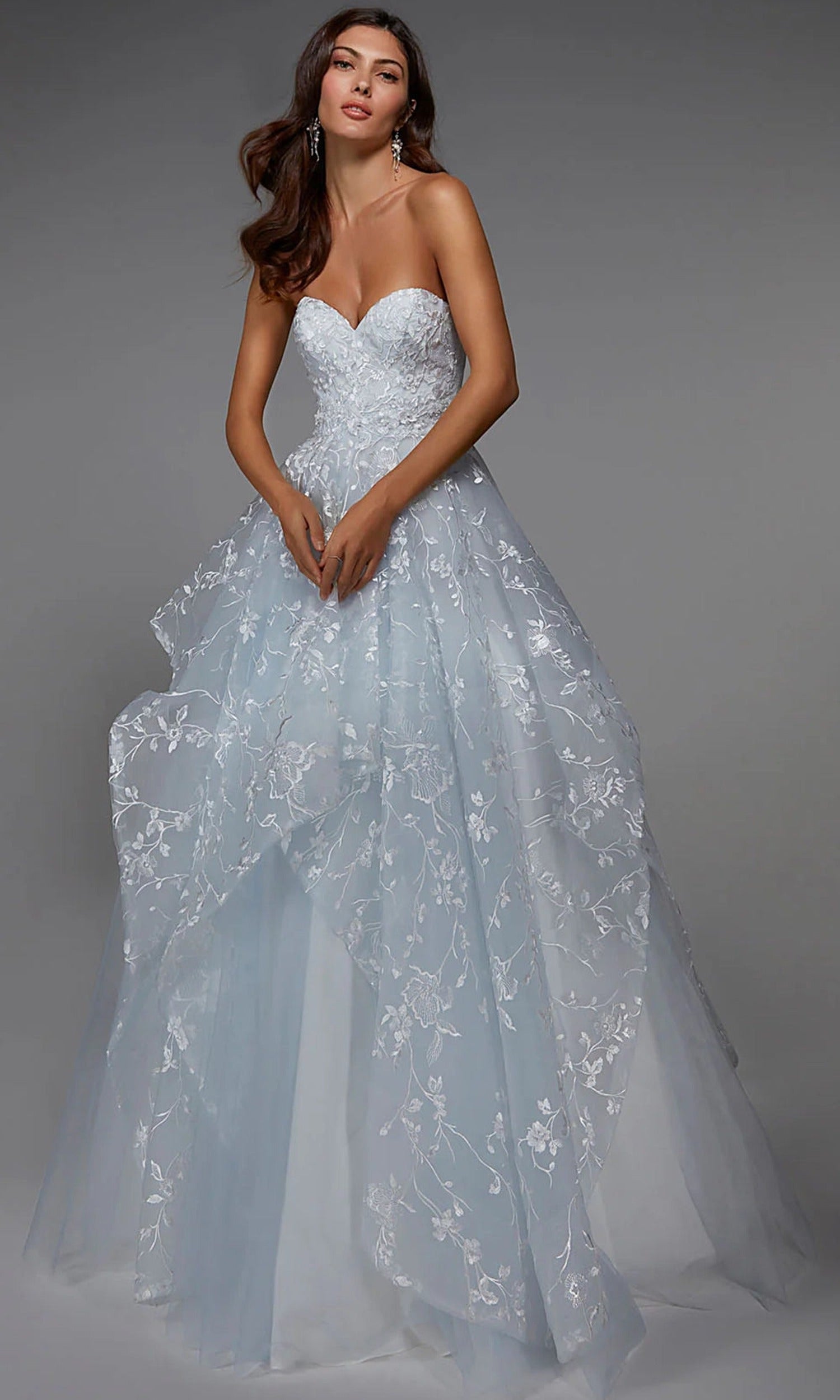 Alyce Paris 7041 - Strapless Lace-Up Back Tulle Ballgown