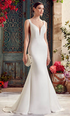 Alyce Paris 7052 - Plunging Neckline Sheer Side Bridal Gown