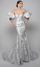 Alyce Paris 7055 - Jacquard Strapless Trumpet Gown