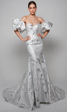 Alyce Paris 7055 - Jacquard Strapless Trumpet Gown