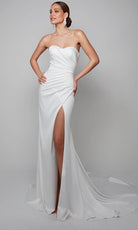 Alyce Paris 7057 - Strapless Ruched Sheath Bridal Gown