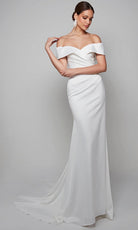 Alyce Paris 7059 - Wrapped Off Shoulder Sheath Gown