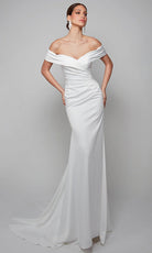 Alyce Paris 7059 - Wrapped Off Shoulder Sheath Gown