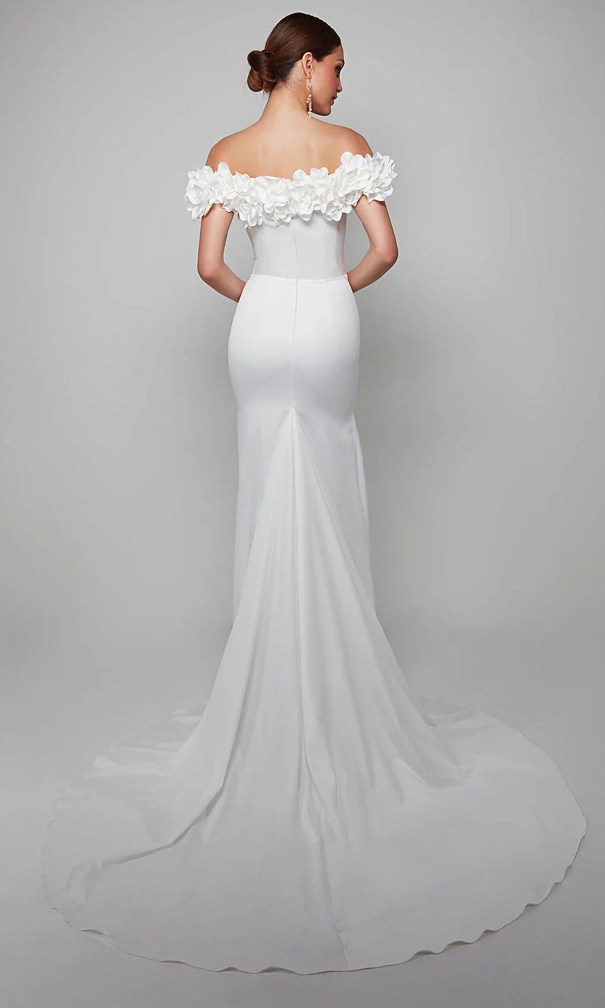 Alyce Paris 7061 - Floral Off Shoulder Trumpet Dress