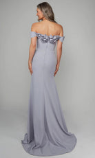 Alyce Paris 7062 - Off Shoulder Floral Appliqued Gown
