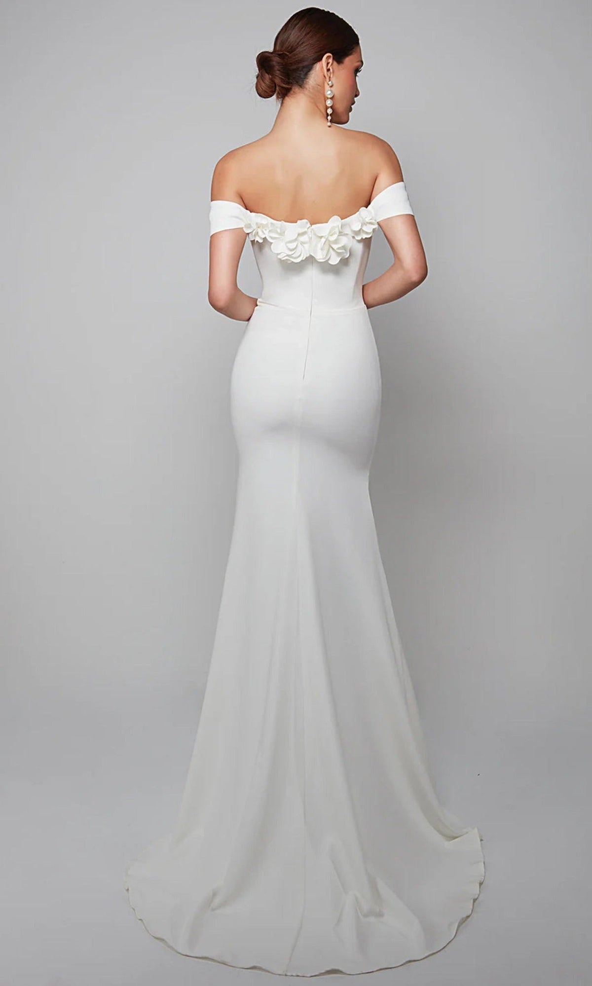 Alyce Paris 7062 - Off Shoulder Floral Appliqued Gown