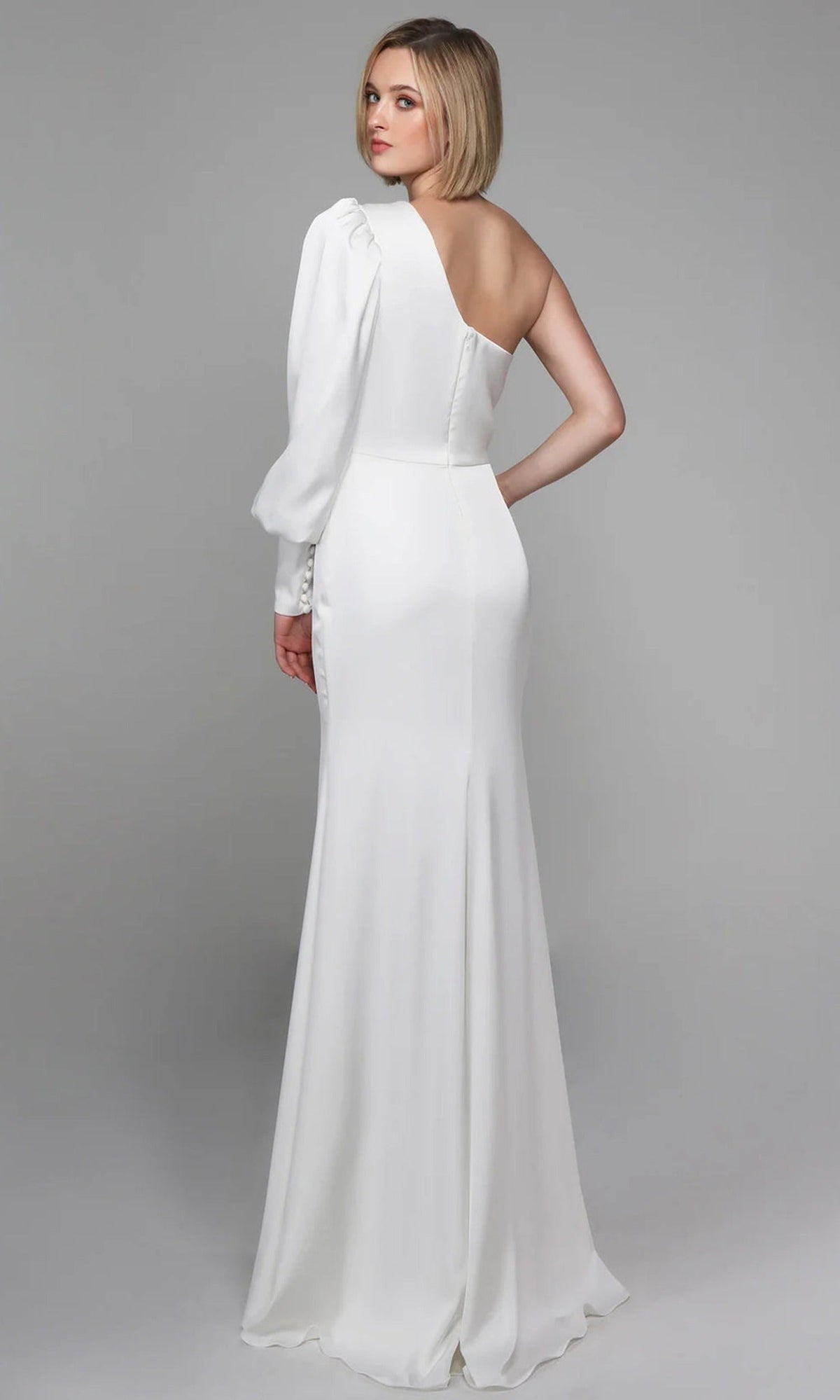 Alyce Paris 7065 - One Shoulder Charmeuse Fitted Gown