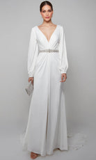 Alyce Paris 7070 - Long Sleeve Bridal Dress with Beading
