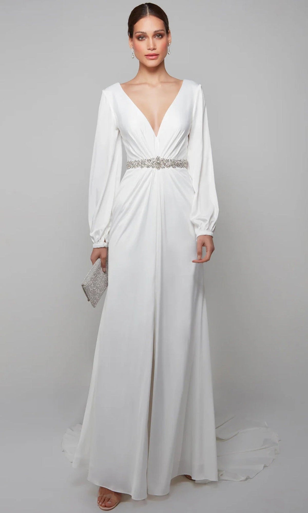 Alyce Paris 7070 - Long Sleeve Bridal Dress with Beading