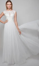 Alyce Paris 7073 - Cap Sleeve Scalloped Lace A-Line Gown