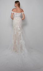 Alyce Paris 7086 - Lace Appliqued Off Shoulder Trumpet Gown