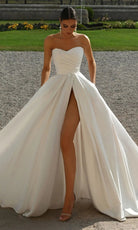 Alyce Paris 7088 - Strapless A-line Wedding Gown with Slit
