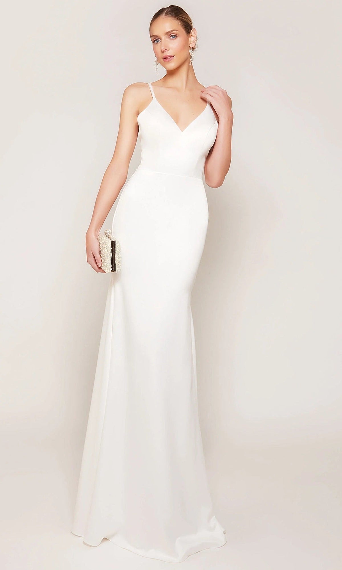 Alyce Paris 7090 - Beaded Strap Satin Dress with Overskirt