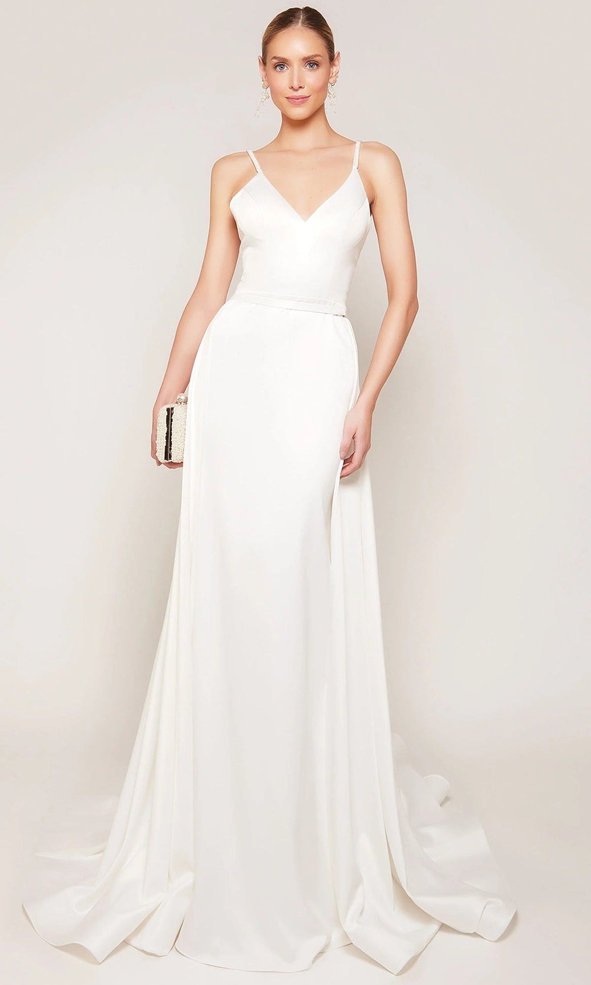 Alyce Paris 7090 - Beaded Strap Satin Dress with Overskirt
