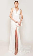 Alyce Paris 7091 - Trumpet Skirt Plunge V-Neck Bridal Gown