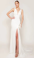 Alyce Paris 7091 - Trumpet Skirt Plunge V-Neck Bridal Gown