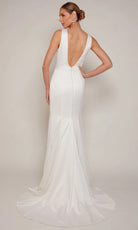 Alyce Paris 7092 - Satin Wide Strap Bridal Dress with Slit