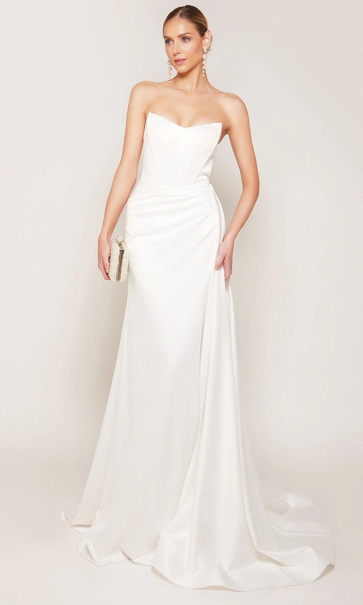 Alyce Paris 7093 - Strapless Wide V-Neck Wedding Dress